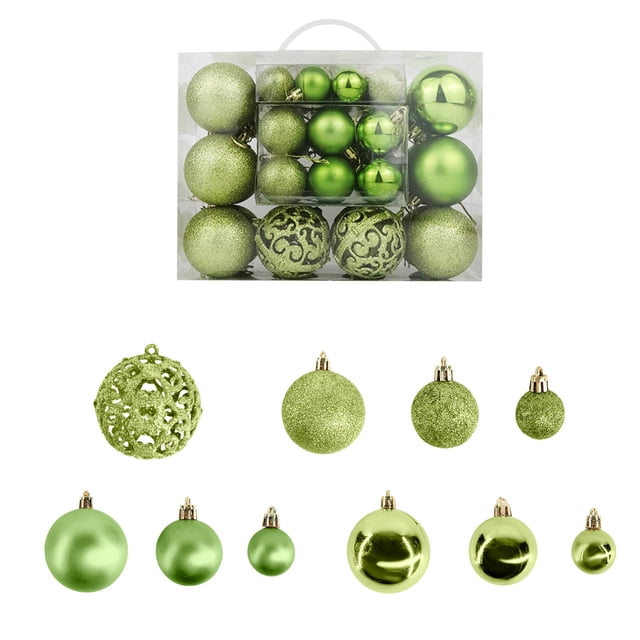 50 adornos navideños de bolas para decorar el árbol de Navidad. Adornos navideños de varios estilos para fiestas y árboles de Navidad.