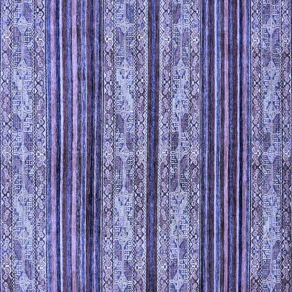 Ahgly Company Indoor Square Abstract Blue Modern Area Rugs, 8' Square