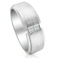 thumbnail image 2 of Pompeii Mens 14K White Gold Brushed Princess Cut Diamond Wedding Ring (G,Vs), 2 of 6
