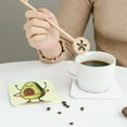 thumbnail image 6 of Kll Square Drink Coasters Set Of 4,Pu Leather Absorbent Coasters Set Decorative Coffee Cup Coasters Housewarming Gift For Home Decor-Cute Avocado Doing Exercise, 6 of 9