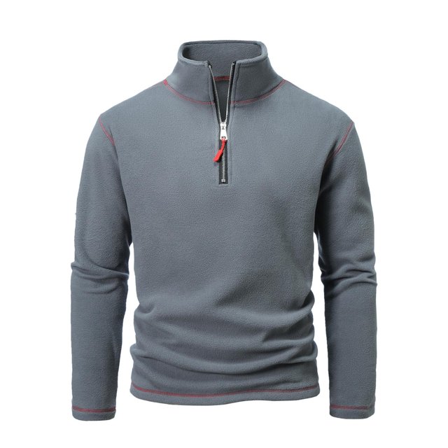 Ediodpoh Chandail à Col Roulé pour Homme, Chaud, Automne et Hiver, Double, avec Fermeture Éclair Colorée, Manteau, Chandails pour Homme, Gris, P