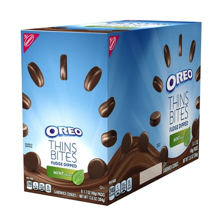 Fudge Bites - Oreo Thins Bites Fudge Dipped Mint Creme, 13.6 Oz