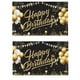 thumbnail image 1 of 2X Banner de Telón de Fondo de Cumpleaños, Letrero de Telón de Fondo de Oro Negro, Conjunto de Decoración de Fiesta de Feliz Cumpleaños para Niñas, Hombres, Mujeres, Celebración, 1 of 5