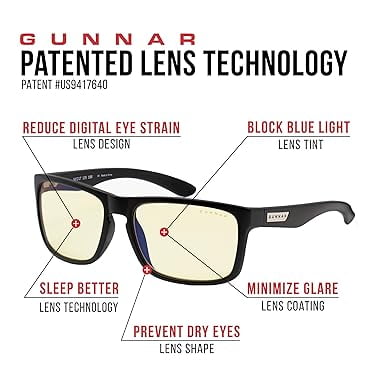 GUNNAR - Blue Light Reading Glasses - Intercept +2.0 - Onyx