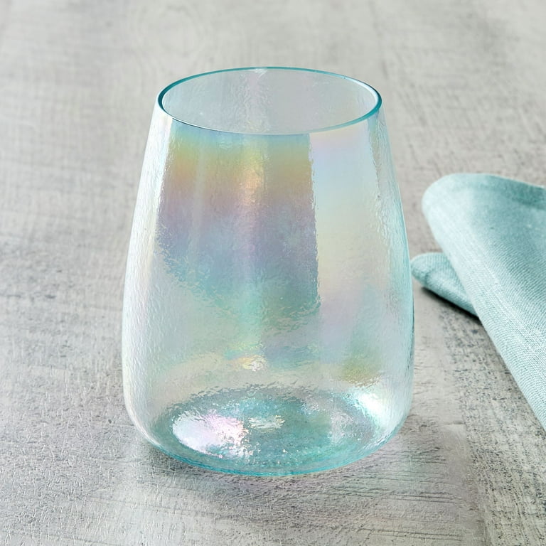 Iridescent Glass Mug 20oz Modern Glass Tumbler Cup With Lid and