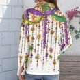 thumbnail image 5 of Mardi Gras Stretch Button Down Shirt for Women Long Sleeve Collared Blouse Casual Regular Fit Top, 5 of 6