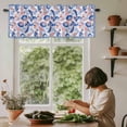 thumbnail image 5 of Paisley Ethnic Style Window Valance Curtain Blue Vintage Floral Rod Pocket Short Curtain for Living Room, Bedroom & Kitchen Window Decor 54x18in, 5 of 8