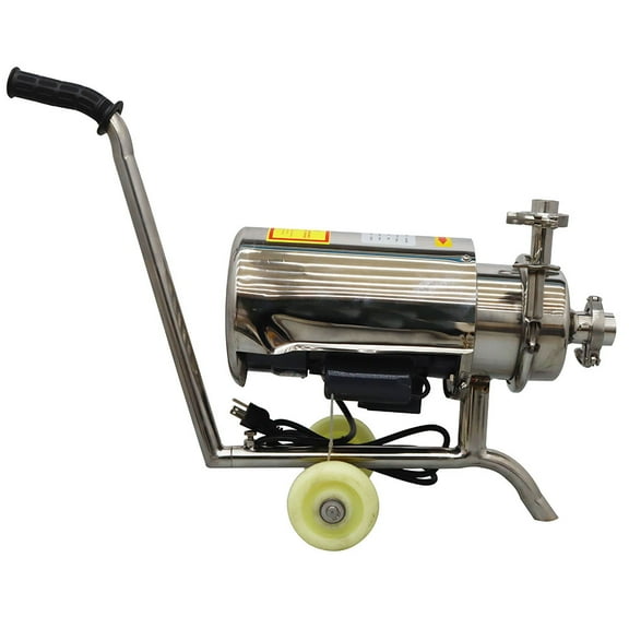3T/h Portable Sanitary Beverage Centrifugal Pump 304 Stainless Steel Food Grade Centrifugal Pump with Wheels