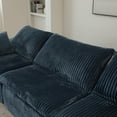 thumbnail image 2 of Muumblus 118" Oversized Modular Sectional Sofa with Movable Ottoman, L-Shaped Deep Seat Corduroy Cloud Couch, No Assembly Boneless Couches for Living Room, Blue, 2 of 8