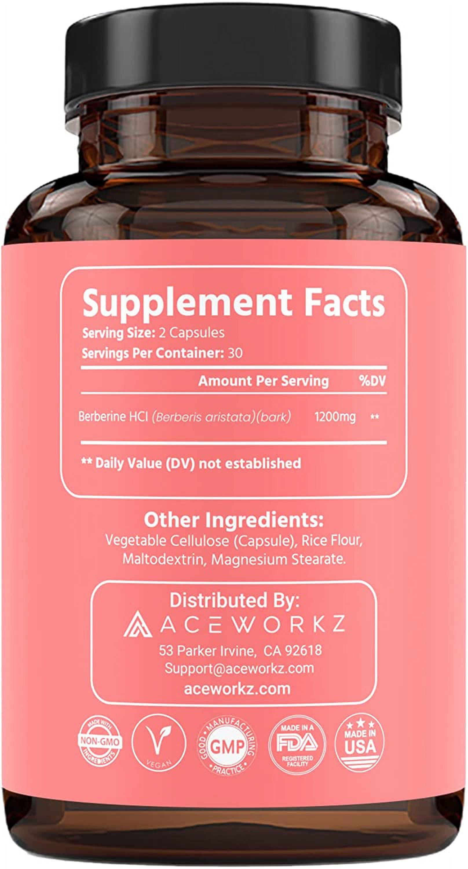 Berberine Supplement – Organic Berberine HCL 1200mg and Ceylon Cinnamon 2000mg – Weight Management & Cravings Support – Gut & Metabolic Support - Enhanced Absorption With BioPerine® (60 Capsules)