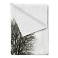 thumbnail image 2 of Grey Soft Flannel Fleece Throw Blanket, Photo of a Big Tree on a Field Branches Fall Season Monochromic Landscape Artwork, Cozy Plush for Indoor and Outdoor Use, 50" x 70", Beige Black, by Ambesonne, 2 of 5