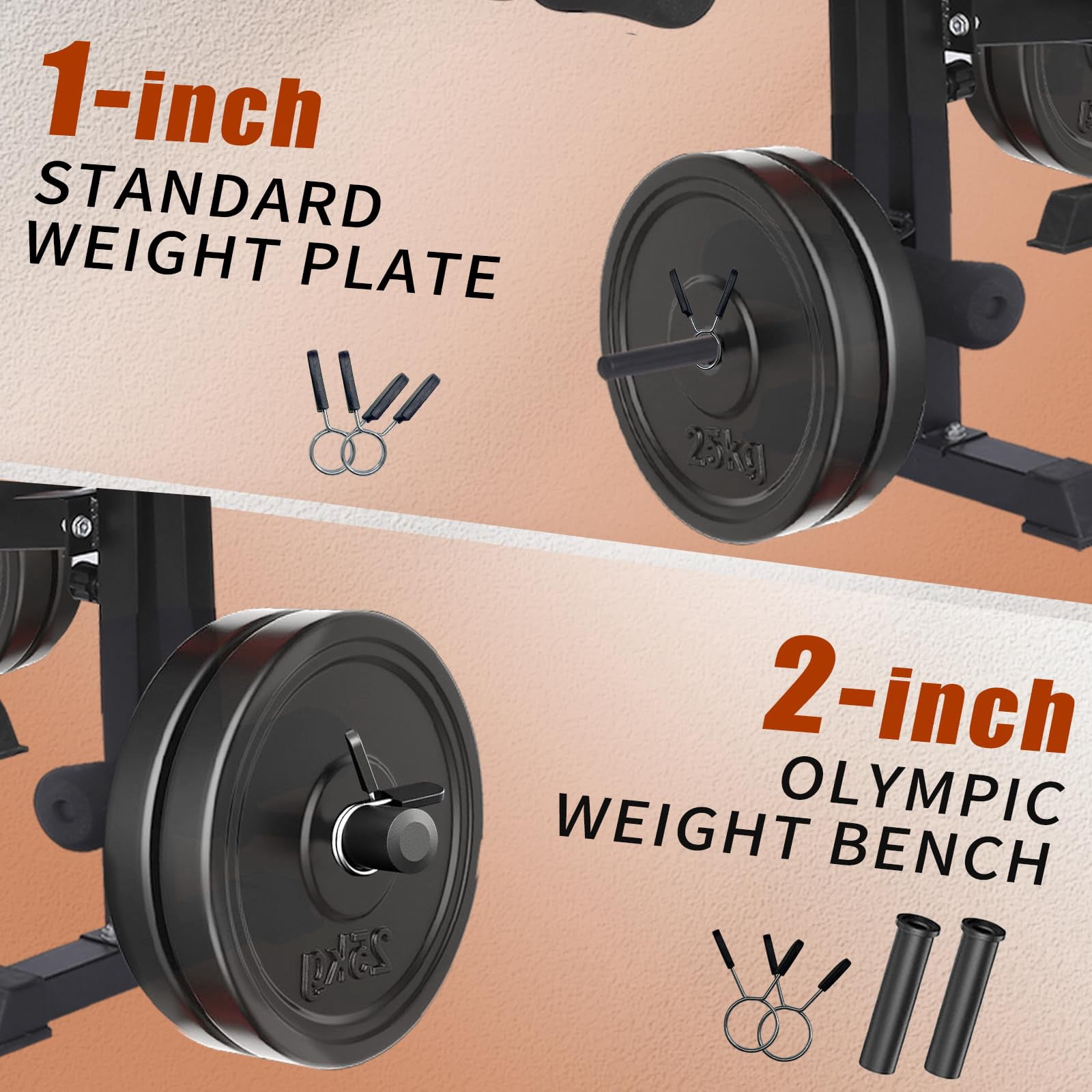 PUATUL 1500LB Olympic Weight Bench  with  (Leg Extension/Curl/Preacher Curl/Squat Rack)6-in-1 adjustable Workout Bench for Home Gym，foldable bench press set
