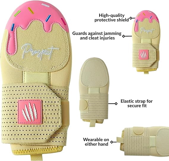 Baseball Sliding Mitt - Youth and Adult Sizes - Drippy Accessory Gingerbread Man, Ice Cream, Miami Color, Left & Right Hands, Hand and Wrist Protection (Strawberry Ice Cream, Youth)