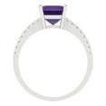 thumbnail image 4 of Solitaire with Accents Engagement Ring for Women - 2.7ct Natural Amethyst in 14K White Gold Promise Ring, 4 of 8