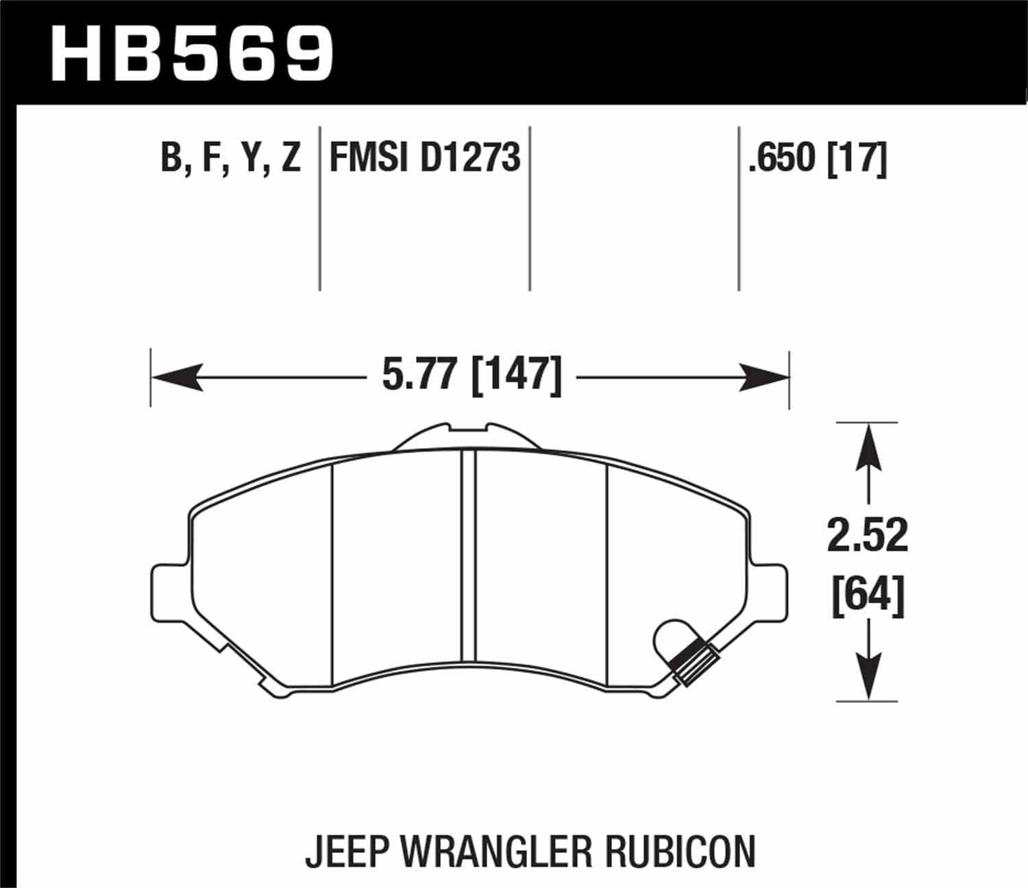 Hawk HPS Street Brake Pads Fits select: 2015 JEEP WRANGLER UNLIMITED, 2011-2014 CHRYSLER TOWN & COUNTRY