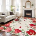 thumbnail image 2 of Valentine's Day Love Heart Area Rugs 8'x10', Washable Small Throw Rugs for Living Room Patio, Rustic Eucalyptus Love Heart Indoor Outdoor Rug Non-Slip Low Pile Carpet Runner Reversible Floor Mats, 2 of 8
