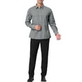 thumbnail image 2 of INSPIRE CHIC Men's Shirts Plaid Long Sleeve Button-Down 100% Cotton Dress Shirt XL Black White, 2 of 7