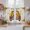 Beige, variant on Sunflower Truck Tier Curtains 24 Inch Length, Yellow Flowers Summer Botanical Watercolor Cafe Short Curtains for Bathroom Over Sink, Small Kitchen Curtain Light Filtering Drapes 2 Panels 27.5"Wx24"L