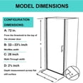 thumbnail image 2 of Classy 32-33" W x 72" H Pivot Shower Door Semi-Frameless Hinged Oil Rubbed Bronze Install Glass Shower Door, 2 of 16