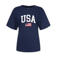 thumbnail image 4 of MESSIYO Shirts for Women Graphic Tees for Women oversized summer tops for women cute graphic tees for women women blouses USA Flag Tee Shirt For Short Sleeve American Proud T Shirt Tops Navy 2XL, 4 of 5