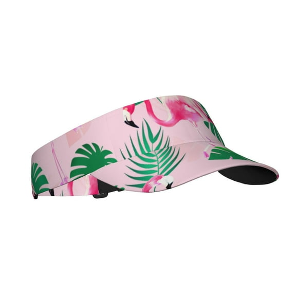 ZICANCN Sun Visors Hat for Women and Men, Pink Flamingo Fowl Beach Hats, Sports Hat for Golf Tennis Running