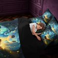 thumbnail image 5 of Manfei Kawaii Dragon Animals 7pcs Queen Bedding,Fantasy Trees Book Bedding Comforter Set Queen,Blue Brown,Black Reversible, 5 of 6