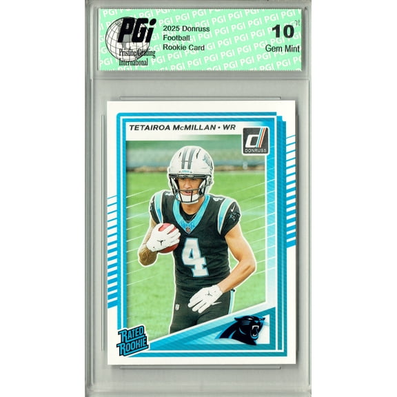 Tetairoa McMillan 2025 Donruss Football #314 Rookie Card PGI 10