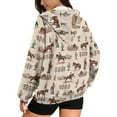 thumbnail image 2 of Garronmavis Western Horse Women Sweatshirt Oversized Long Sleeve Lightweight Cozy Womens Oversized Zip Up Sweatshirt Warm Soft Fall Sweaters Hoodies Zip Up Shirts Clothes, 2 of 7