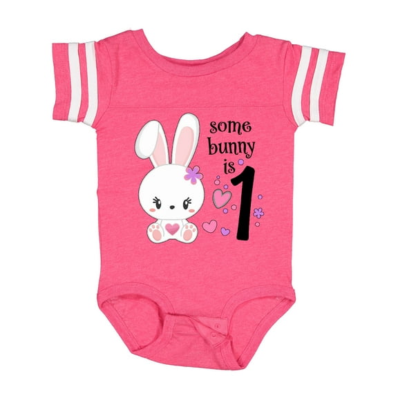 Inktastic Somebunny is One First Birthday Bunny Boys or Girls Baby Bodysuit