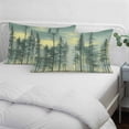 thumbnail image 4 of Green Forest Pillow Covers Queen, Modern Oil Painting Art Botanical Soft Brushed Microfiber Breathable Throw Pillow Covers, Pillowcase with Zipper for Couch Sofa Bedroom Living Room 20"x30", 4 of 9