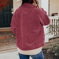 thumbnail image 6 of Yokua Women's Casual Lapel Loose Button Down Long Sleeve Corduroy Jacket with Pockets, 6 of 7
