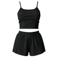 thumbnail image 4 of Liuchenyi Under $5 Womens Pajama Shorts Set Rib Strip Home Pajamas Cute Sleepwear for Women M, 4 of 4