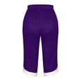 thumbnail image 3 of Wenyuyu Women's Color Block Leggings Fashion Casual Workout Capri Sweatpants High Waist Yoga Cropped Pants for Summer Purple 3XL, 3 of 5