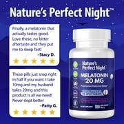 Natures Perfect Night, Melatonin 20mg Supplement, 180 Fast Dissolve Tablets, Natural Berry Flavor