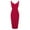 Red, variant on IROINNID V-Neck Sheath Dress For Women Gorgeous Solid Cold Shoulder Sleeveless Regular Empire Waist Dress