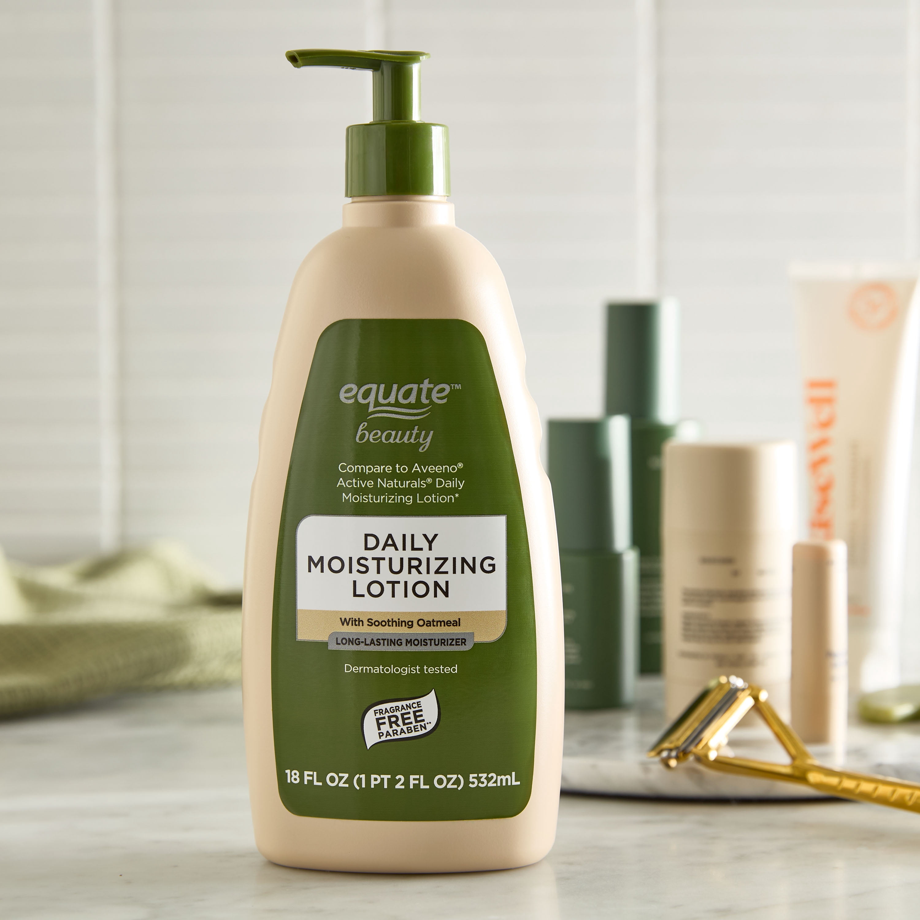 Equate Beauty Daily Moisturizing Lotion with Soothing Oatmeal, 18 fl oz