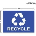 thumbnail image 3 of Recycle Stickers, Self Adhesive Weatherproof Vinyl Stickers, Blue, 7" x 10" (Pack of 4), 3 of 7