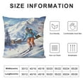 thumbnail image 5 of Shangniulu Decorative Throw Pillow Covers Winter Skiing Skier Sofa Pillows for Farmhouse Decor Room Bedroom Sofa Chair Car Hidden Zipper, 5 of 5