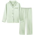 thumbnail image 1 of Conjunto de pijama Schbbbta para niñas, satén, seda, verde, 7-8 años, 1 of 7