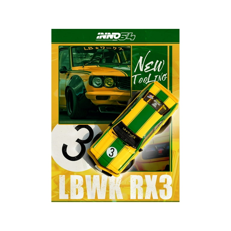 Mazda RX3 LBWK Liberty Walk Savanna Yellow Inno 64 - Walmart.com