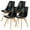 Black, variant on Spaco Mid Century Modern Dining Chair set of 4, Dining Chairs with Wood Legs for Kitchen, Living,Dining Room, Black