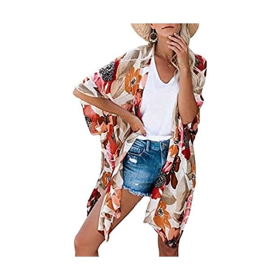 Women's Kimono Swimsuit Coverups Summer Beach Casual Loose Cardigans for Swimwear