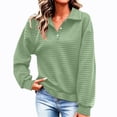 thumbnail image 3 of Hilzaten Womens Crop Sweatshirt Solid Pullover Drop Shoulder Collared Womens Sweatshirt, 3 of 7