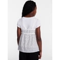thumbnail image 3 of Wonder Nation Girls Layered Top with Short Sleeves, Sizes 4-18 & Plus, 3 of 6