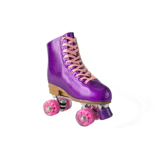 Patines Quads Ajustables de la talla 22 a 24, color morado glitter Sweet Rocket Morado glitter