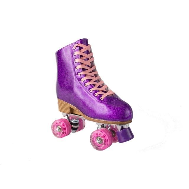Patines Quads Ajustables de la talla 22 a 24, color morado glitter Sweet Rocket Morado glitter