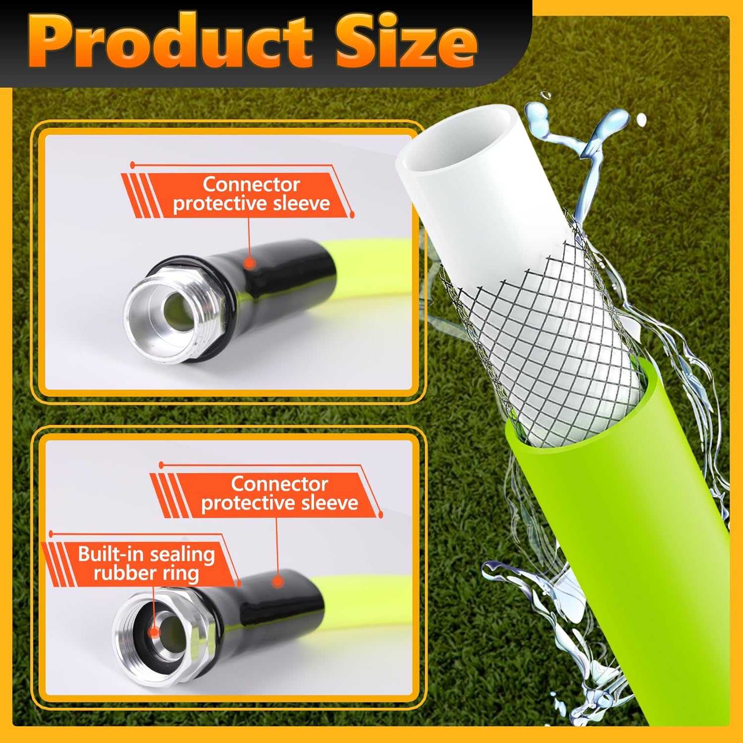 Beiled 5/8-inch Garden Hose with 3/4 Connector RV Water Pipe, 25FT
