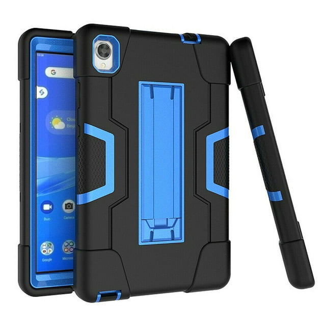 Mignova for Lenovo Tab M8 FHD 8.0 Case,Heavy Duty Three Layer Full-Body Shockproof Armor Defender Rugged Protective Case Cover with Stand for Lenovo Tab M8 FHD (TB-8705F)(Black/Blue)