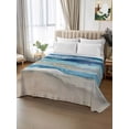thumbnail image 2 of Blue Coastal Flat Sheets Only Queen Size, Soft Breathable Bed Top Sheets for Mattress, Summer Beach Nautical Abstract Art Luxury Bedding Flat Sheets for Home Hotel Bedroom Bed Protection, 2 of 9