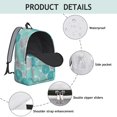 thumbnail image 4 of Geometric Flower and Dahlia Blue Backpack for School, Cute School Bag with Adjustable Shoulder Straps and Padded Back, 15.7"x11.8"x5.5", 4 of 5